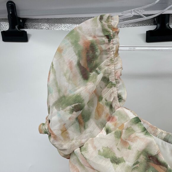 Selfie Leslie Mini Bodycon Dress Gathered Ties Multicolor Print Size XS - Picture 5 of 9